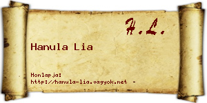 Hanula Lia névjegykártya